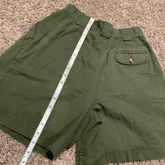 ZigZag Vintage Pleated Cotton High Rise Army Green Cargo Short - Picture 8 of 10